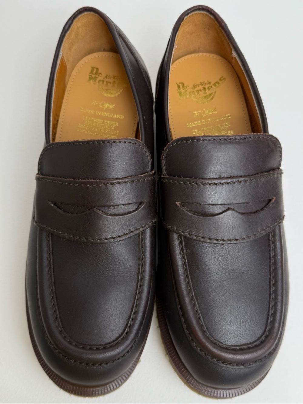 Dr. Martens Penny Loafers 8243 Vintage England Brown Leather Shoes UK 7.5 - Picture 3 of 15